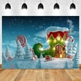 thumbnail image 1 of Merry Christmas Backdrop Xmas Tree Winter Snowflake Snowman Gift Candy Car Xmas Eve Kids Portrait Photography Background, 1 of 5