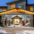 thumbnail image 1 of Merry Christmas Background Banner for Party Decoration - 7x16 Ft Santa Photography Garage Door, 1 of 4