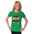 thumbnail image 1 of Merry Christmas Bacon Meat Lover Womens Slim Fit Graphic Tee Brisco Brands M, 1 of 5
