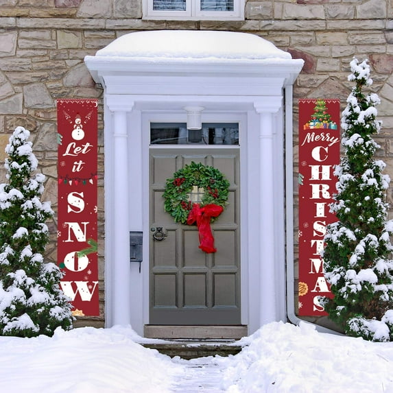Merry Christmas Banner, Christmas Decorations Outdoor, Christmas Banner, Xmas Decoration Porch Sign, Christmas Door Decoration, Christmas Porch Decoration, Christmas Decoration Indoor Outdoor