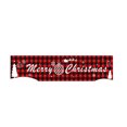 thumbnail image 1 of Merry Christmas Banner, Red Black Buffalo Plaid Xmas Sign Various Pattern Design for Christmas Party, Outdoor Indoor Yard Decoration (B), 1 of 7