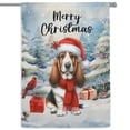 thumbnail image 1 of Merry Christmas Basset Hound Enjoys Woofmas Winter Xmas Holiday House Flag 28x40in Double Sided Bassets Dog Breed Lovers Gifts Idea Outdoor Decor - 02022, 1 of 5