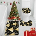 thumbnail image 1 of Merry Christmas Bathroom Rug Set of 3, Gold Tree Snowflake Black 3 Pieces Bath Mats Set, No Silp Washable Cover Floor Rug Decorations for Kitchen Bathroom Bedroom, 1 of 7