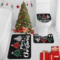 thumbnail image 1 of Merry Christmas Bathroom Rug Set of 3, Plaid Checkered Tree Snowflake 3 Pieces Bath Mats Set, No Silp Washable Cover Floor Rug Decorations for Kitchen Bathroom Bedroom, 1 of 7