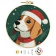 thumbnail image 1 of Merry Christmas Beagle Dog DIY Stamped Cross Stitch Kits Easy for Beginners with Hoop 11CT Counted Embroidery Needlepoint Crafts Arts for Handmade Enthusiasts and Home Decor 30x30cm(4), 1 of 8