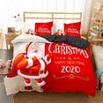 thumbnail image 1 of Merry Christmas Bedding Set Queen Size Christmas Reindeer Cover 3 Pieces Comforter Cover Set Snowflake Bedding Cover Quilt Cover with Zipper Closure (1 Duvet Cover, 2 Pillowcase), 1 of 7