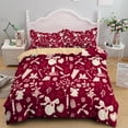 thumbnail image 1 of Merry Christmas Bedding Set Queen Size Christmas Reindeer Cover 3 Pieces Comforter Cover Set Snowflake Bedding Cover Quilt Cover with Zipper Closure (1 Duvet Cover, 2 Pillowcase), 1 of 7