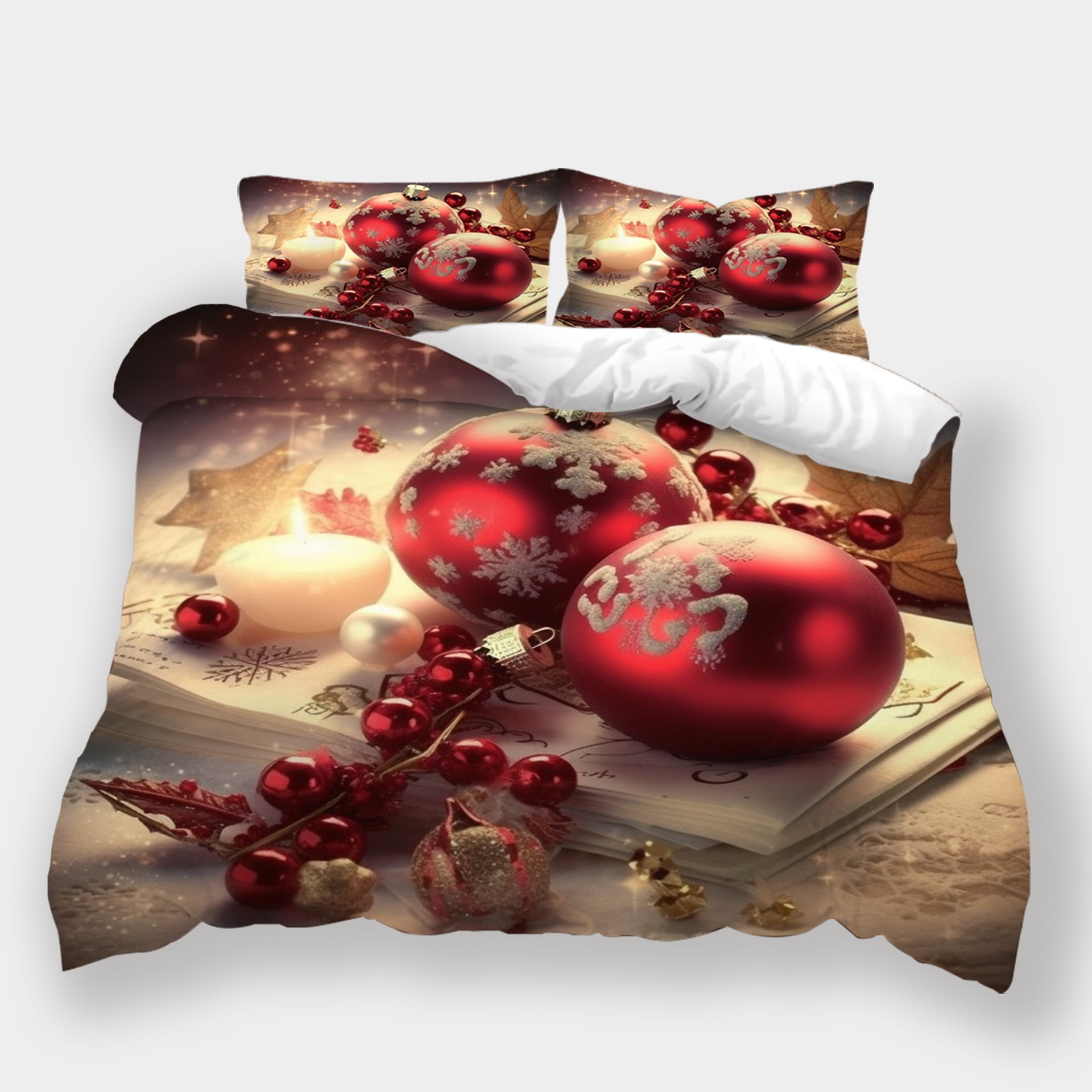 Merry Christmas Bedding Set Queen Size Christmas Santa Claus Duvet