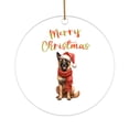 thumbnail image 1 of Merry Christmas Belgian Malinois Enjoys Woofmas Winter Xmas Holiday Acrylic Round Ornament Sheepdog Dog Lover Gifts Home Tree Decor - 02022, 1 of 4
