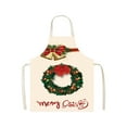 thumbnail image 1 of Merry Christmas Berry Apron for Kitchen, Wreath Tree Car Reindeer Patterns, Adjustable Kitchen Chef Apron for Cooking Baking, 1 of 6