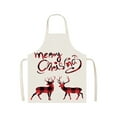 thumbnail image 1 of Merry Christmas Berry Apron for Kitchen, Wreath Tree Car Reindeer Patterns, Adjustable Kitchen Chef Apron for Cooking Baking, 1 of 6