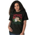 thumbnail image 1 of Merry Christmas Betty Boop Xmas Women's Graphic T Shirt Tees Brisco Brands S, 1 of 5