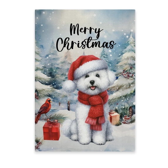 Merry Christmas Bichon Frise Enjoys Woofmas Winter Xmas Holiday Vertical Matte Canvas Poster Bichons Dog Lovers Gifts Idea Wall Art Home Decor - 02022