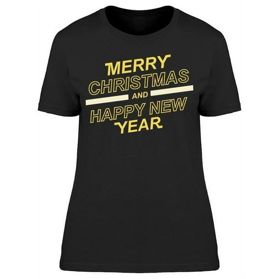 Merry Christmas Bicolor T-Shirt Women -Image by Shutterstock Women T-Shirt, Female x-Large