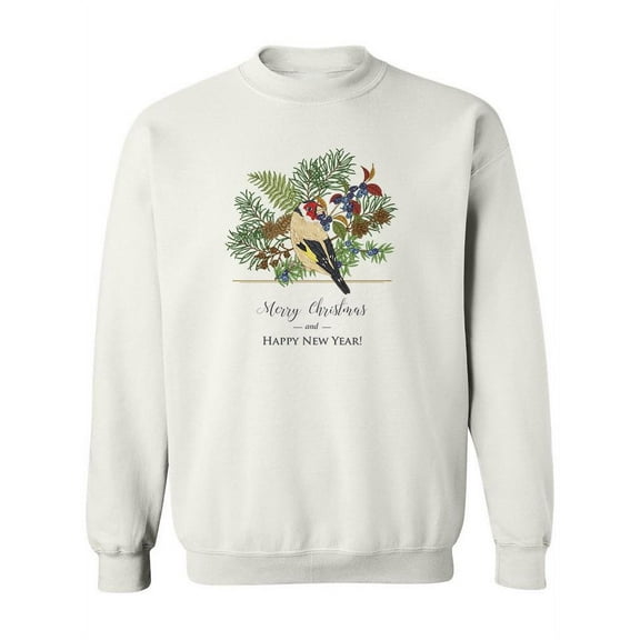 Merry Christmas Bird Sweatshirt Women -Image by Shutterstock, Female Medium