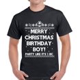 thumbnail image 1 of Merry Christmas Birthday Boy Christmas Tshirts for Men - S M L XL 2XL 3XL 4XL 5XL Xmas Graphic Tee - Jesus Holiday Top Christian Gift Men T-Shirt Top Gift, 1 of 2