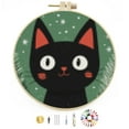 thumbnail image 1 of Merry Christmas Black Cat DIY Stamped Cross Stitch Kits Easy for Beginners with Hoop 11CT Counted Embroidery Needlepoint Crafts Arts for Handmade Enthusiasts and Home Decor 30x30cm(1), 1 of 8