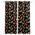 thumbnail image 1 of Merry Christmas Black Out Curtains 63 Inch Long, Room Darkening Draperies Curtains Panels, Abstract Pets Footprints Bones Red Green Thermal Insulated Curtain for Bedroom Living Room 52"x63" 2 Panels, 1 of 8