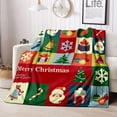 thumbnail image 1 of Merry Christmas Blanket Santa Claus Throw Blanket, Snowman Pattern Flannel Throw Super Soft Cozy Plush Xmas New Year Holiday Blanket for Couch Sofa Bed Gift Blanket Xmas3003-80 x60, 1 of 3
