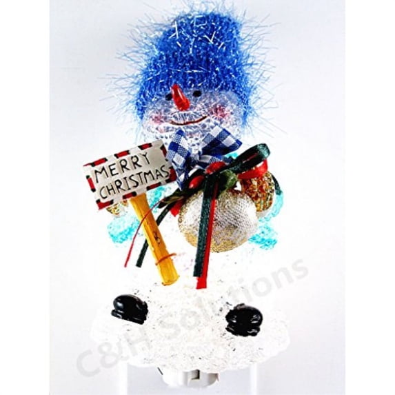 Merry Christmas Blue Hat Cute Snowman Night Lights, Night Lamp, Decorations Night Lights By C&H