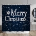 thumbnail image 1 of Merry Christmas Blue Shower Curtains Sets Sliver Bauble Shinny Dots Twinkle Stars Snowflake Happy New Year Shower Curtains with Hooks for Bath Bathroom Decors Waterproof Fabric 84x72 Inches, 1 of 5