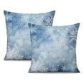 thumbnail image 1 of Merry Christmas Blue Snow Winter with Snowflakes Falling White Crystal Throw Pillow Covers 16"x16", Set Of 2, Linen Study Sofa Cushion Cover Indoor Living Room Home Decor, 1 of 7