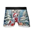thumbnail image 1 of Merry Christmas Boston Terrier Enjoys Woofmas Winter Xmas Holiday All Over Print Boxer Briefs Underwear for Men Dad Gentleman Dog Lover Gifts - 02022, 1 of 6