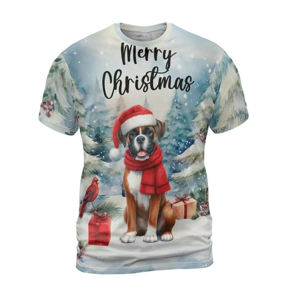 Merry Christmas Boxer Enjoys Woofmas Winter Xmas Holiday All Over Print 3D Shirt Unisex Merch Boxers Dog Lover Gifts Idea - 02022