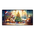 thumbnail image 1 of Merry Christmas Boxer Santa Hat Xmas Tree Winter Holiday Desk Mat Full Keyboard Mouse Pad Boxers Dog Lover Gifts Idea Large Mousepad - 01013, 1 of 5