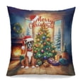 thumbnail image 1 of Merry Christmas Boxer Santa Hat Xmas Tree Winter Holiday Pillowcase Double Sided Boxers Dog Lover Gifts Idea Pillow Case Covers - 01013, 1 of 3