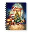 thumbnail image 1 of Merry Christmas Boxer Santa Hat Xmas Tree Winter Holiday Spiral Bound Journal Boxers Dog Lover Gifts Idea 5x7in Spiral Notebook - 01013, 1 of 5