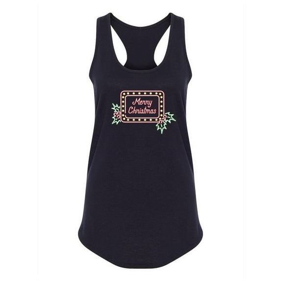 Merry Christmas Bright Neon Tank Women -Image by Shutterstock, Female Large