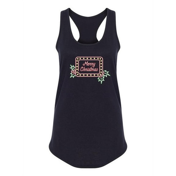 Merry Christmas Bright Neon Tank Women -Image by Shutterstock, Female x-Large