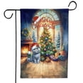 thumbnail image 1 of Merry Christmas British Shorthair Santa Hat Xmas Tree Winter Holiday Garden Flag 12x18in Double Sided Cat Lover Kitten Owner Gifts Outdoor Decor - 01013, 1 of 5