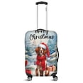thumbnail image 1 of Merry Christmas Brittany Spaniel Enjoys Woofmas Winter Xmas Holiday Travel Luggage Cover Brittany Dog Lover Gifts Idea Suitcase Dust Protective Decor - 02022, 1 of 5