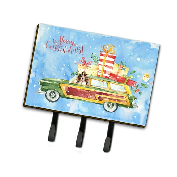 Merry Christmas Brown Parti Cocker Spaniel Leash or Key Holder