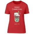 thumbnail image 1 of Merry Christmas Bubble Tea T-Shirt Women -Image by Shutterstock, Female Large, 1 of 2