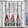 thumbnail image 1 of Merry Christmas Buffalo Check Plaid Polka Dot Gnomes Shower Curtain Tree Candy Cane Winter Holiday Party Decorative 72"x72", 1 of 7