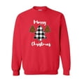 thumbnail image 1 of Merry Christmas Buffalo Plaid Leopard Print Trees Unisex Adult Long Sleeve Crewneck Sweatshirt-Red-xxl, 1 of 4