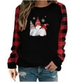 thumbnail image 1 of Merry Christmas Buffalo Plaid T Shirts Women Cute Santas Hat Graphic Long Sleeve Raglan Holiday Baseball Tees Tops, 1 of 6