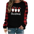thumbnail image 1 of Merry Christmas Buffalo Plaid T Shirts Women Cute Santas Hat Graphic Long Sleeve Raglan Holiday Baseball Tees Tops, 1 of 6