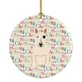 thumbnail image 1 of Merry Christmas Bull Terrier White Ceramic Ornament 2.8 in x 2.8 in, 1 of 3