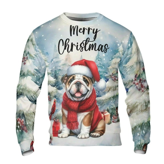 Merry Christmas Bulldog Enjoys Woofmas Winter Xmas Holiday All Over Print 3D Sweatshirt Unisex Merch Dog Lover Gifts Idea - 02022