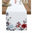 thumbnail image 1 of Merry Christmas Burlap-Cotton Table Runner 90 Inches Long,Xmas Poinsettia Grey Botanical Farmhouse Table Runners,Outdoor Dining Tablecloths Decor for Baby Shower Party Wedding 13x90, 1 of 9