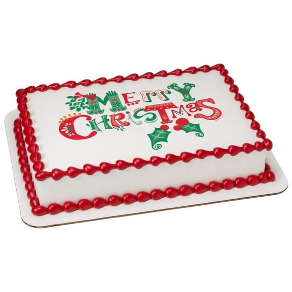 Merry Christmas Cake Decoration Edible Frosting Photo Sheet #171