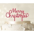 thumbnail image 1 of "Merry Christmas" Cake Topper Pink Cake Topper Cake Decorations Color Option Available 6"-7" Inches Wide, 1 of 1