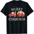 thumbnail image 1 of Merry Christmas Camping Cute Santa Claus Red Truck Camper T-Shirt, 1 of 3