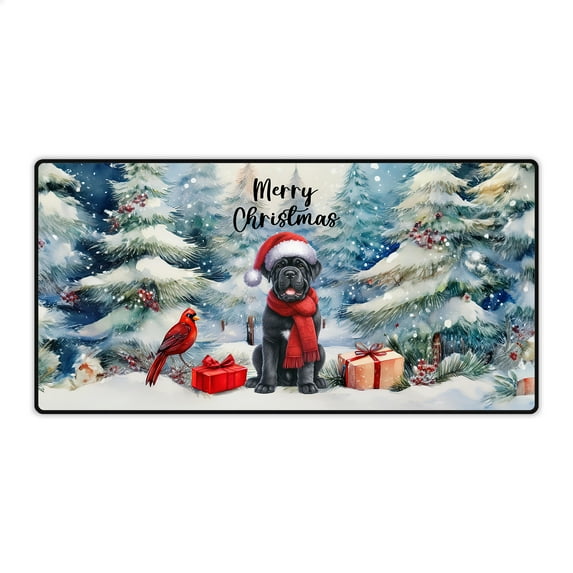 Merry Christmas Cane Corso Enjoys Woofmas Winter Xmas Holiday Desk Mat Full Keyboard Mouse Pad Italian Mastiff Dog Lover Gifts Idea Large Mousepad - 02022
