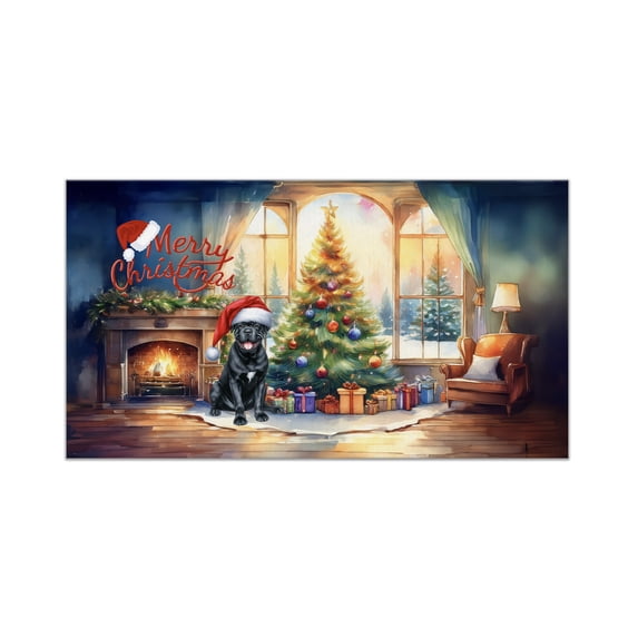 Merry Christmas Cane Corso Santa Hat Xmas Tree Winter Holiday Doormat Italian Mastiff Dog Lover Gifts Idea Indoor Outdoor Welcome Mat - 01013