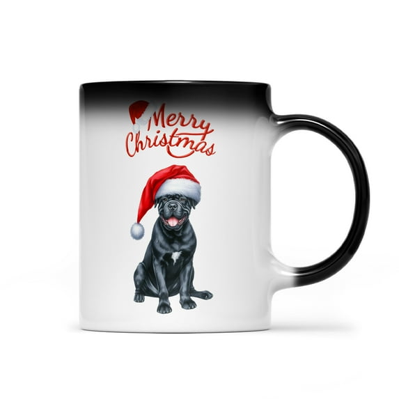 Merry Christmas Cane Corso Santa Hat Xmas Tree Winter Holiday Heat Color Changing Mug Italian Mastiff Dog Lover Gifts Idea Magic Coffee Mug - 01013